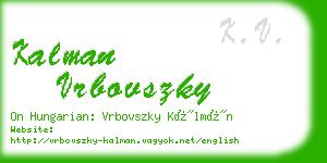 kalman vrbovszky business card